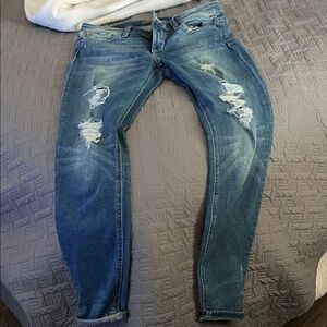 Joe's Jeans Distressed Blue Ankle Jeans